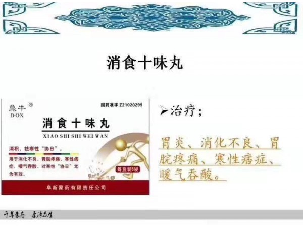 消食十味丸（寒性胃病）